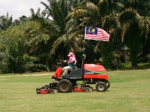 He took off the roof so he can tie the flag.